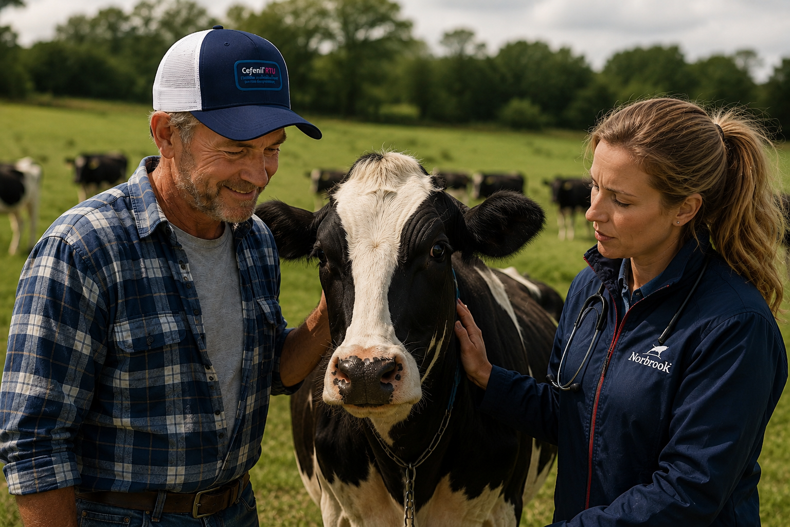 Norbrook Animal Health branded apparel farm setting