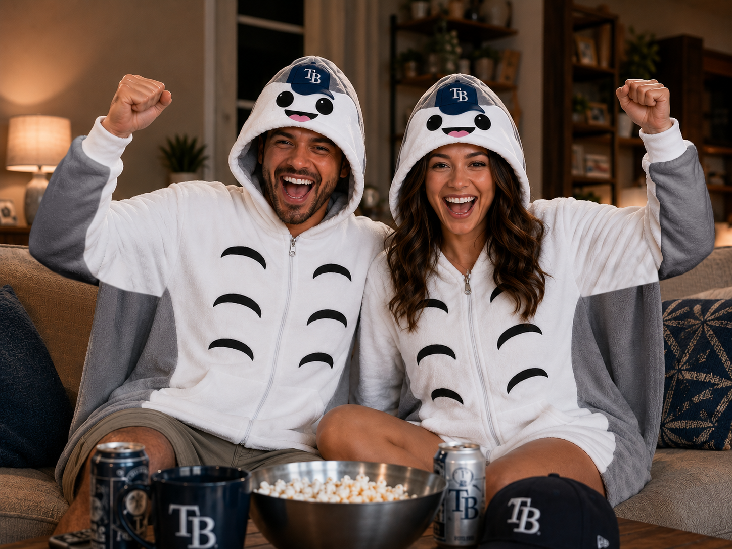 Tampa Bay Rays fuzzy fleece hoodie lifestyle shot
